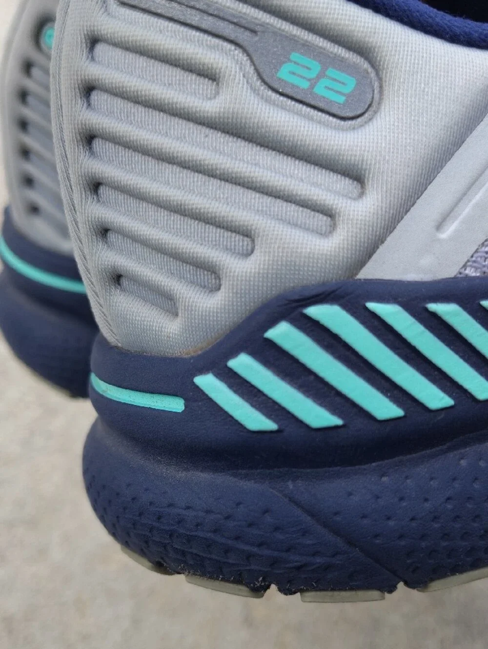 Brooks Adrenaline GTS 23 - Gray, Purple & Teal Accent Running Shoes